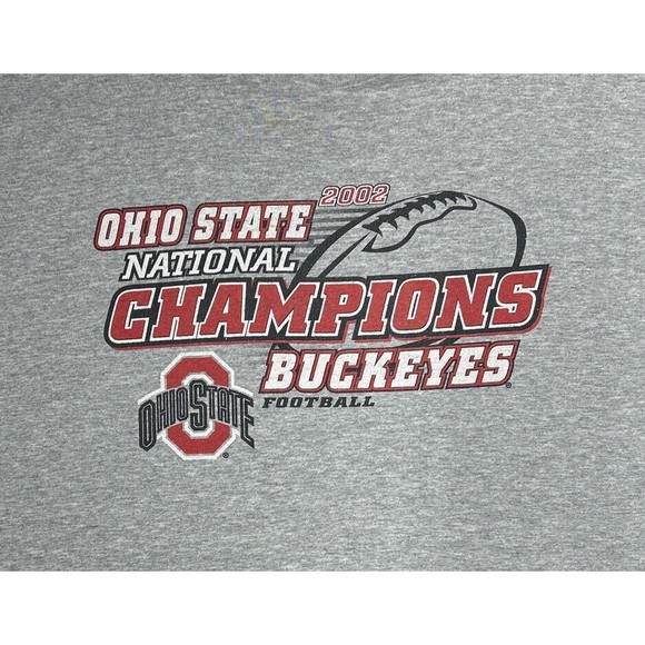 VTG Ohio State Buckeyes 2002 NCAA Football National Champions Gray T-Shirt Sz XL - Picture 5 of 9